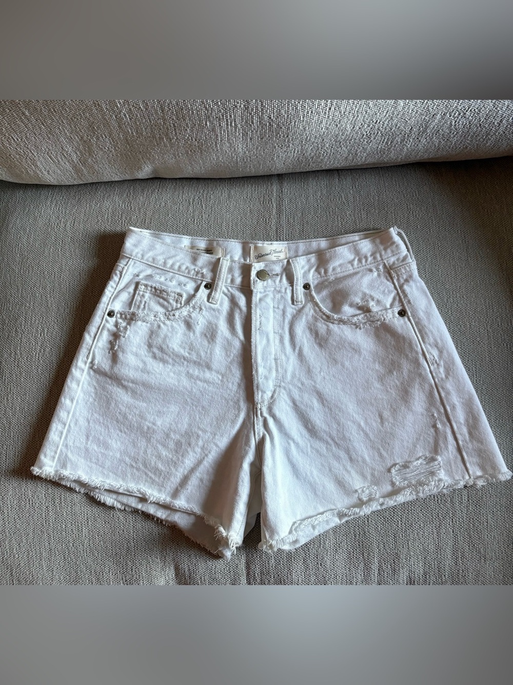 Universal Thread White High-Rise Denim Cutoff Shorts